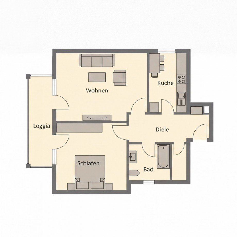 Grundriss Dachgeschosswohnung Linz am Rhein