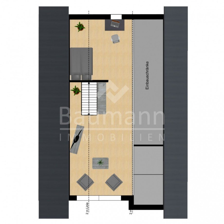 Grundriss-Spitzboden Maisonettewohnung Linz am Rhein