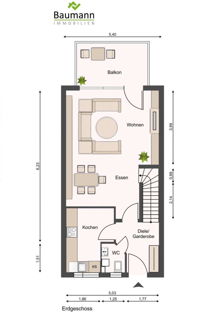 Erdgeschoss Reihenmittelhaus Linz am Rhein