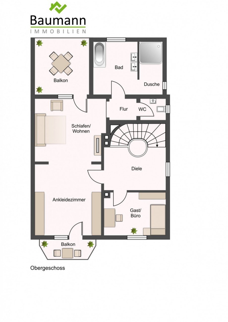 Grundriss Obergeschoss Einfamilienhaus Bad H�nningen / Ariendorf