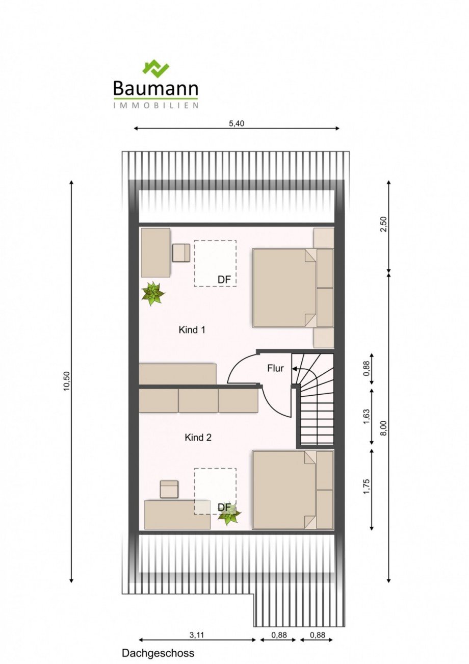 Dachgeschoss Reihenmittelhaus Linz am Rhein
