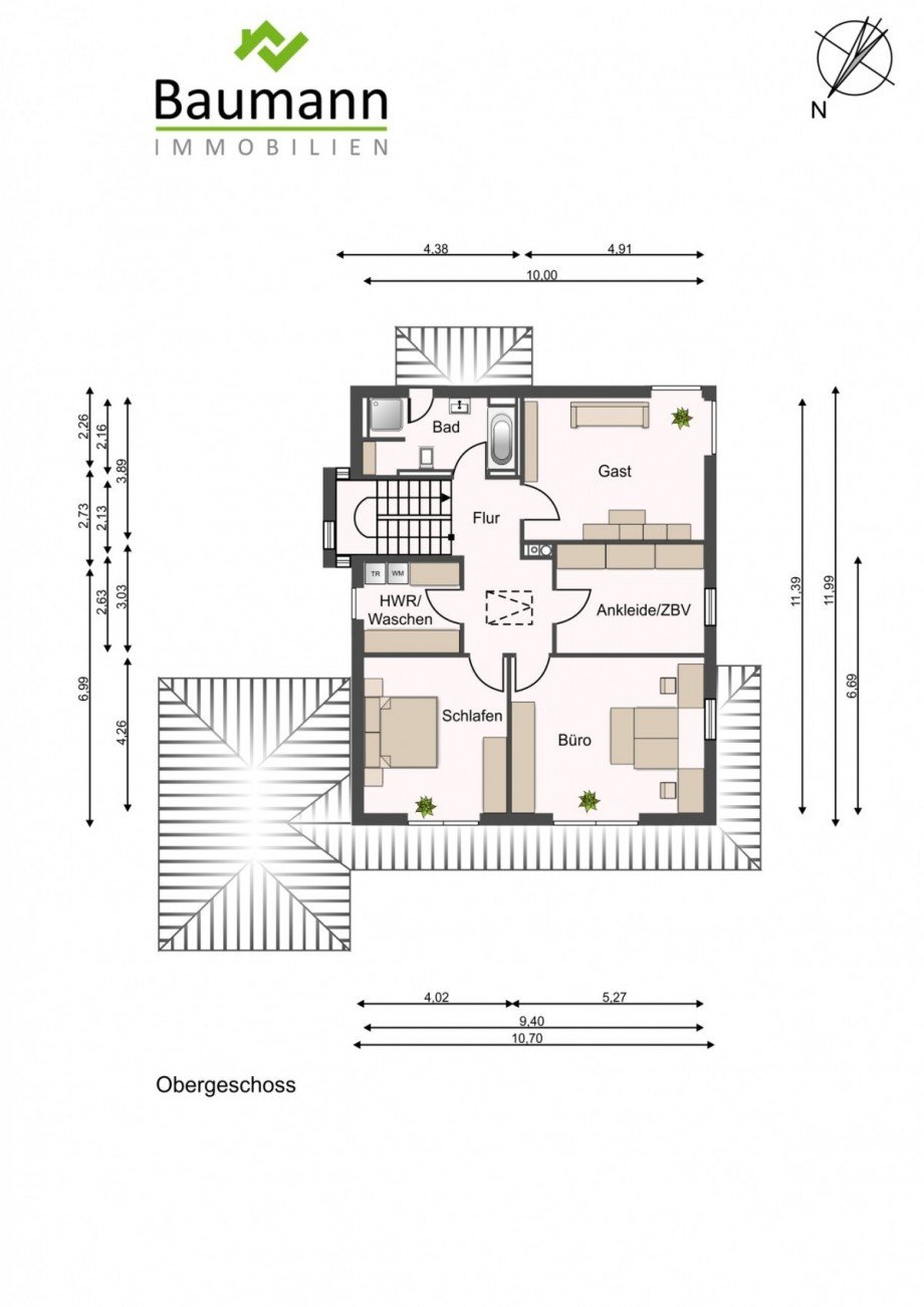 Grundriss Obergeschoss Einfamilienhaus Sinzig / Bad Bodendorf