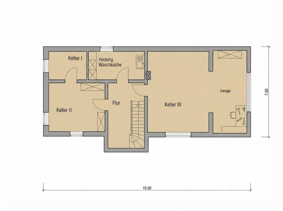 Kellergeschoss Einfamilienhaus Neuwied / Feldkirchen