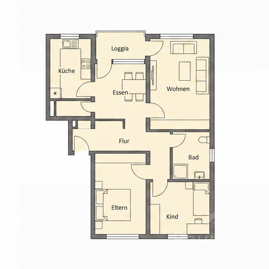 Grundriss Erdgeschosswohnung Linz am Rhein