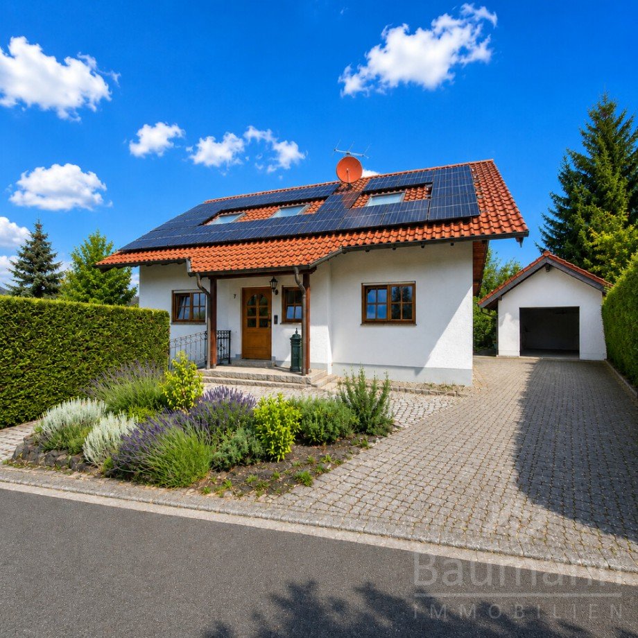Ansicht Einfamilienhaus mit Garage Unkel Scheuren Einfamilienhaus Unkel / Scheuren