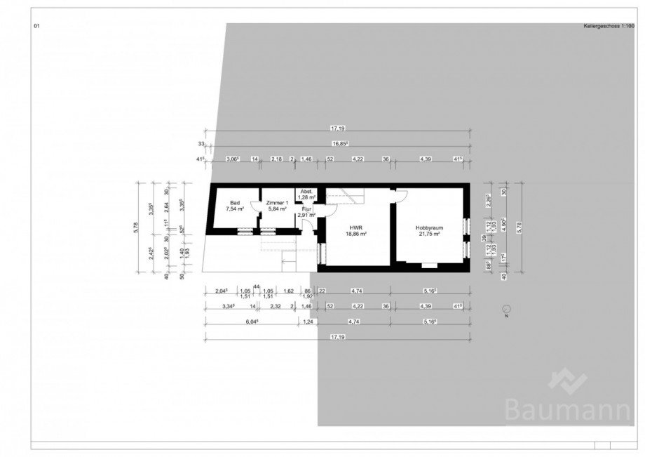 Grundriss KG Einfamilienhaus Linz