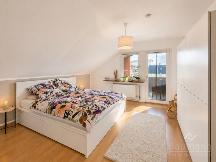 Schlafzimmer Dachgeschosswohnung Linz am Rhein