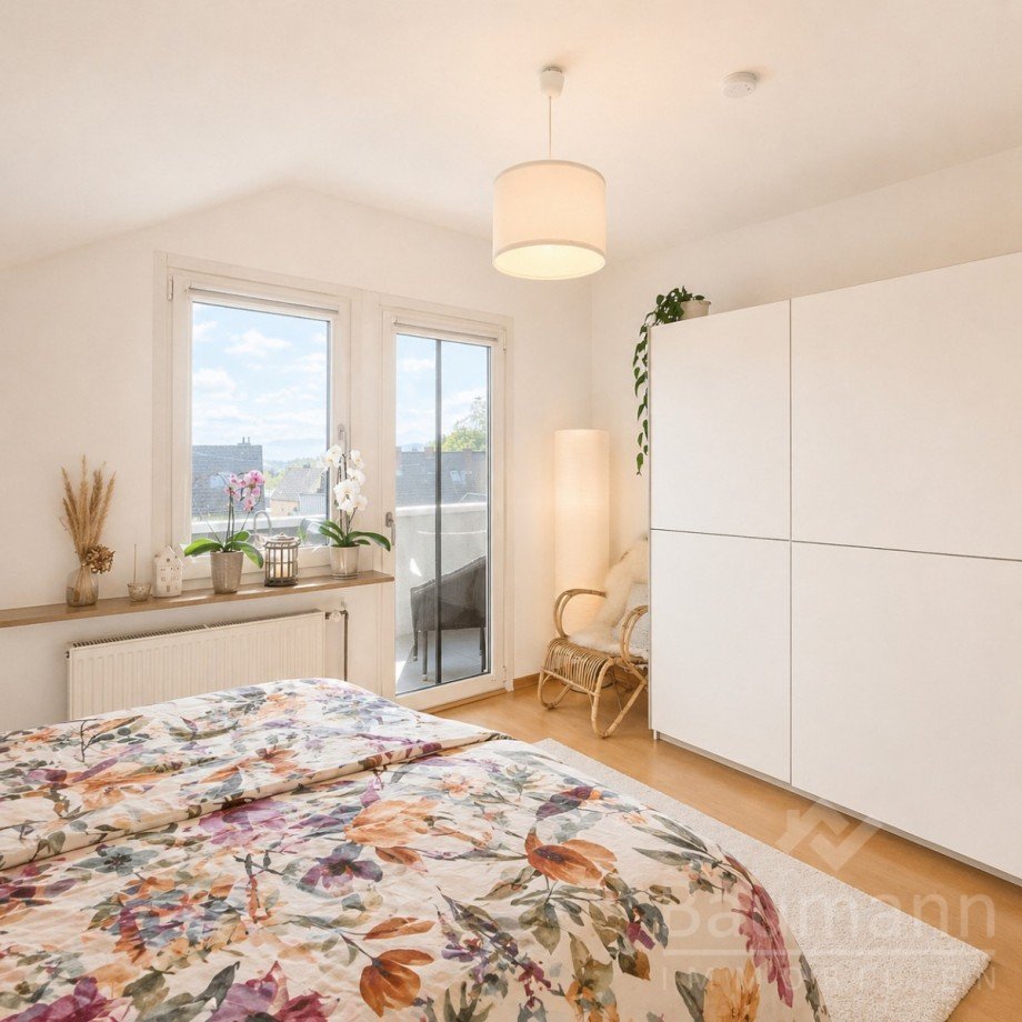 Schlafzimmer Dachgeschosswohnung Linz am Rhein