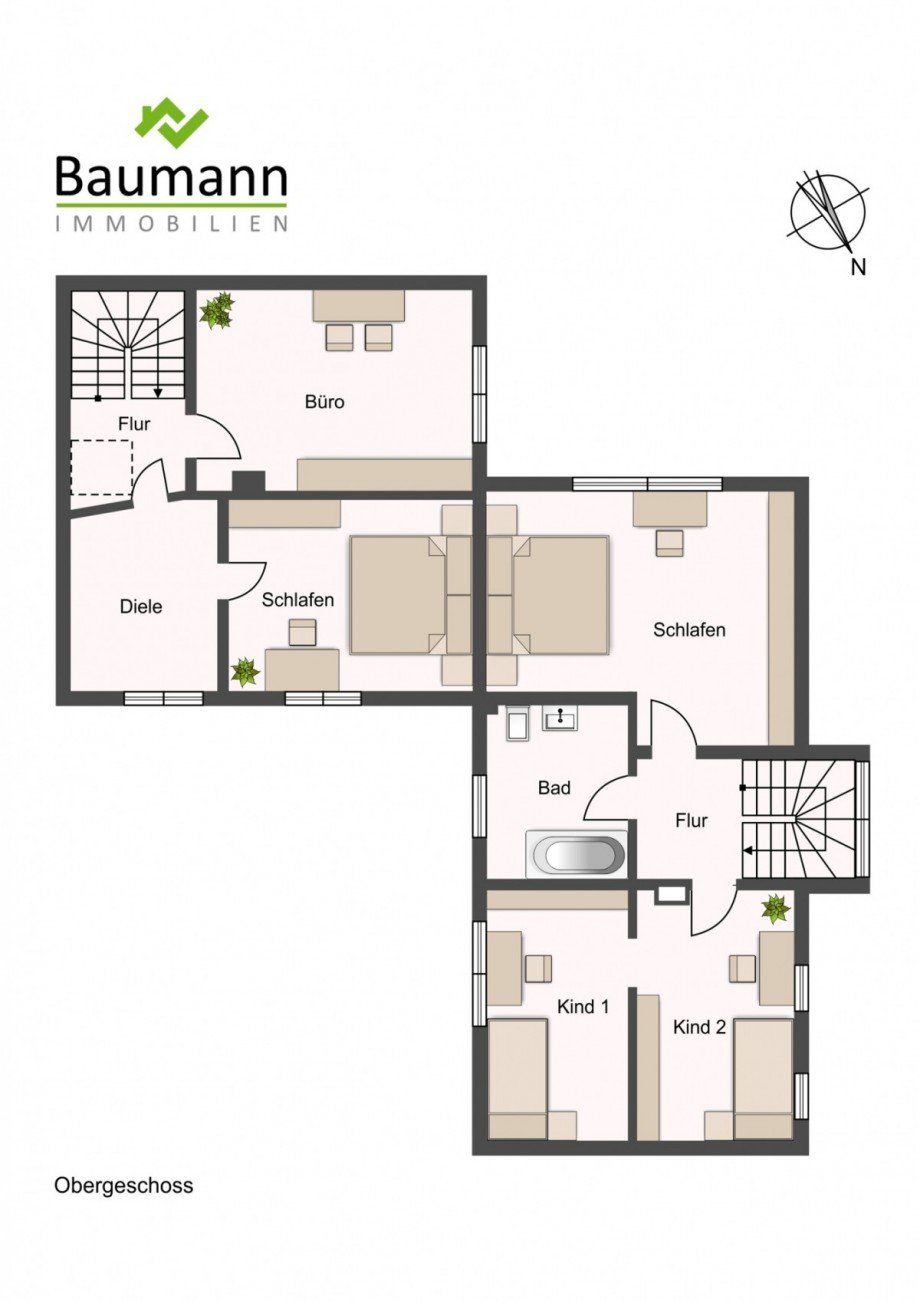 Grundriss Dachgeschoss Haus I und II Einfamilienhaus Erpel