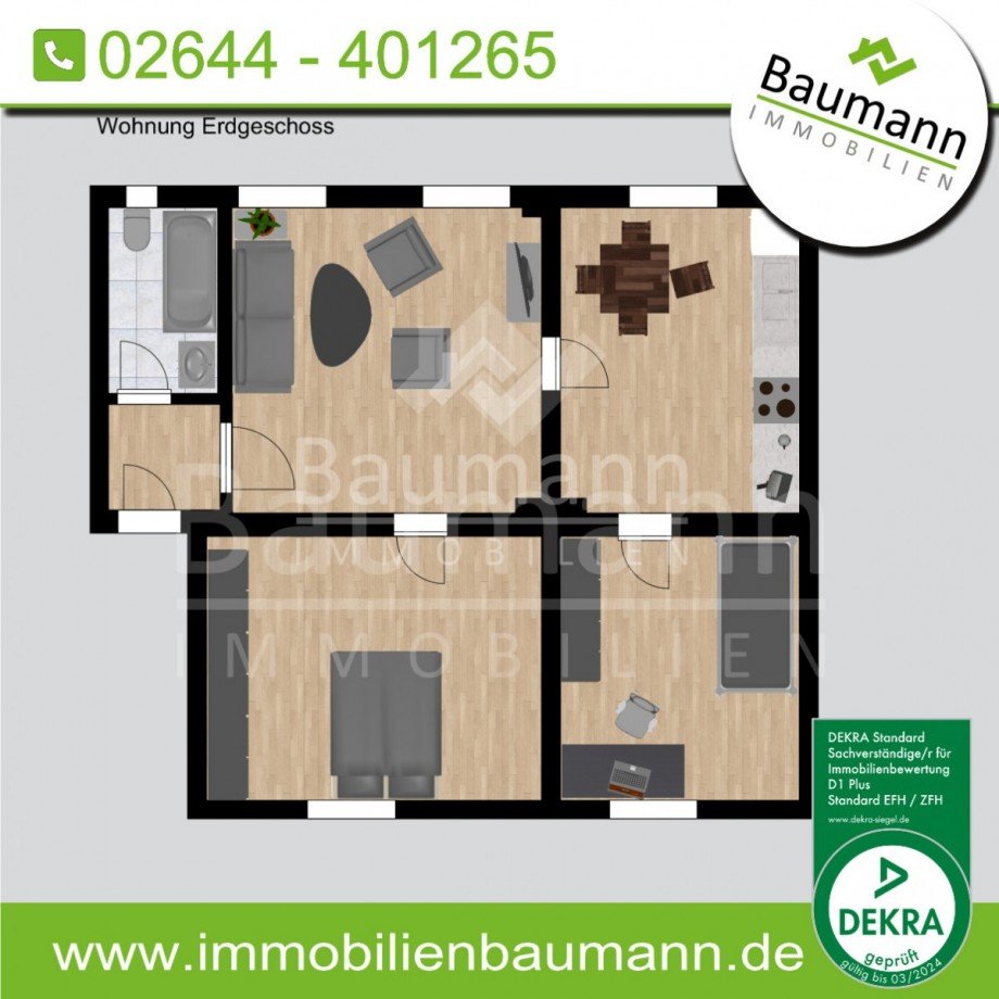 Grundriss Erdgeschosswohnung Linz am Rhein