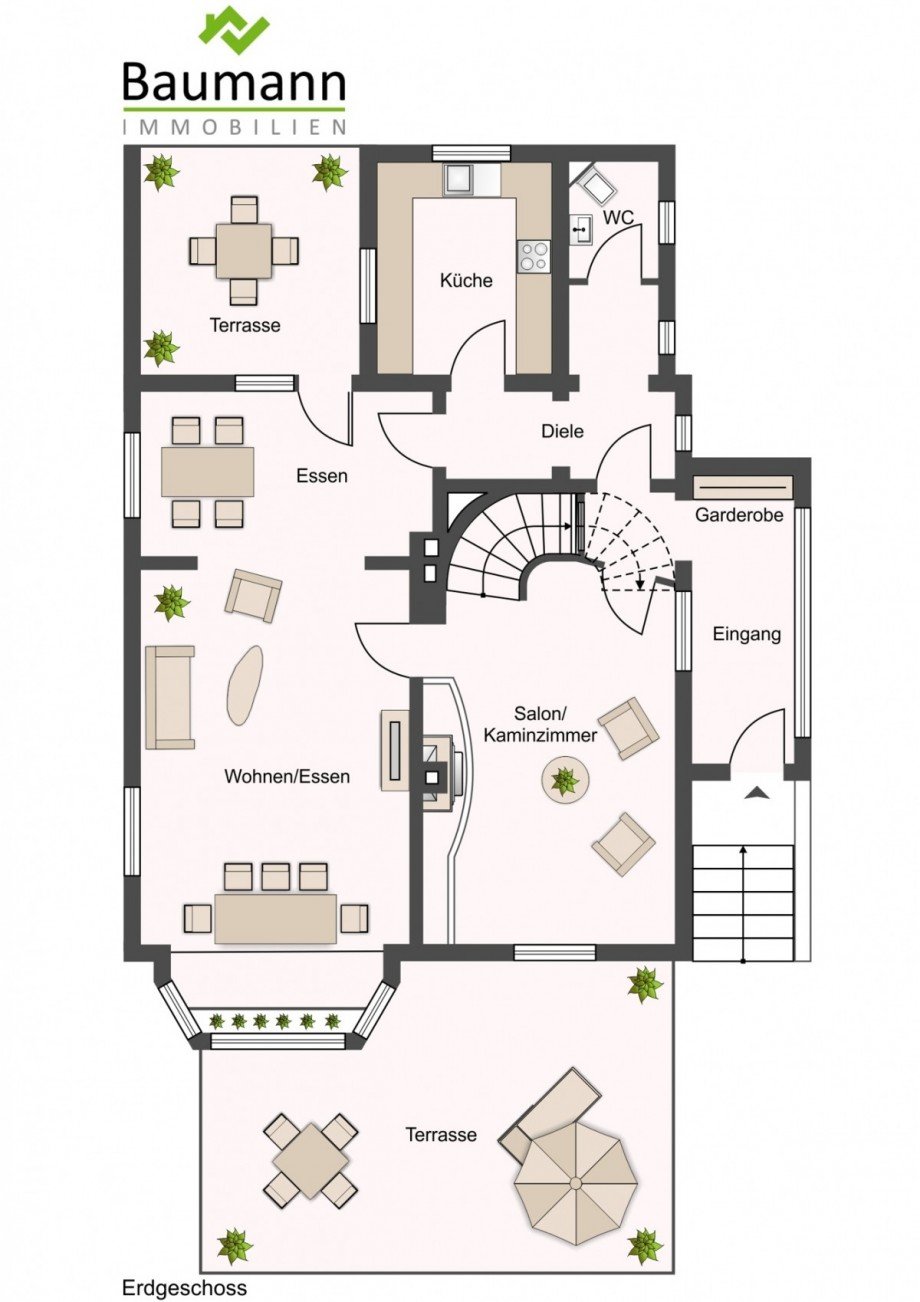 Grundriss Erdgeschoss Einfamilienhaus Bad H�nningen / Ariendorf