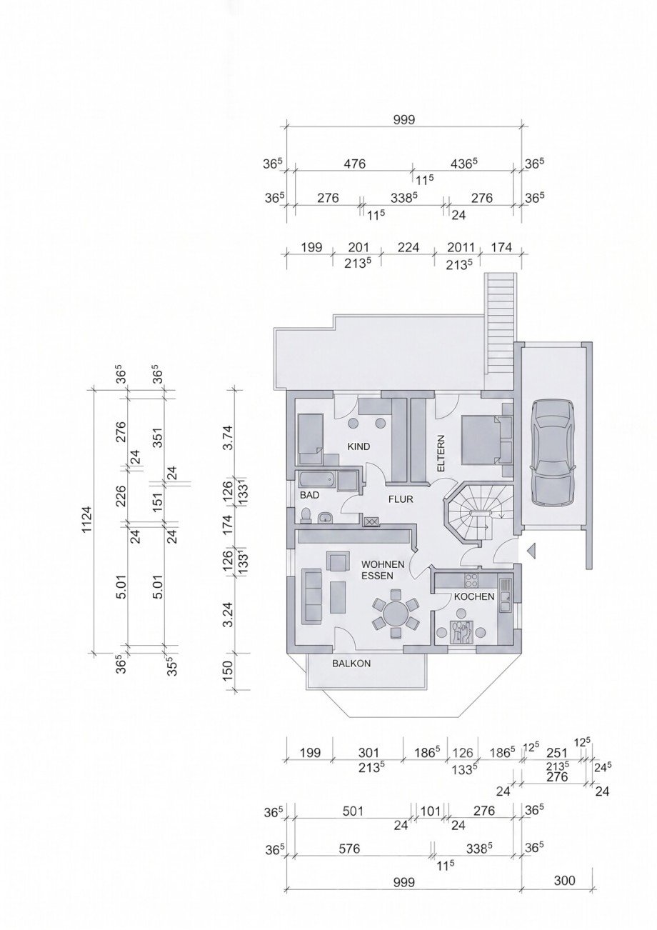 Grundriss EG Einfamilienhaus Neustadt (Wied) / Rotterheide